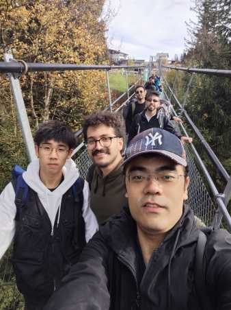 Group picture on a suspension bridge